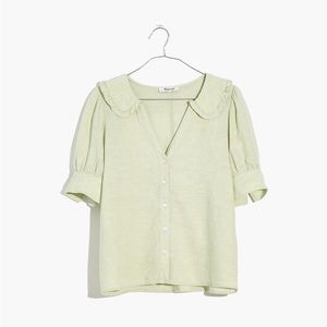 Madewell Linen Blend Peter Pan Collar Shirt